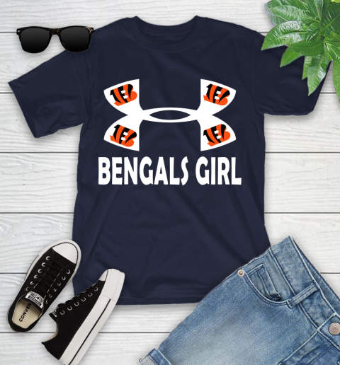 NFL Cincinnati Bengals Girl Under Armour Football Sports Youth T-Shirt 2