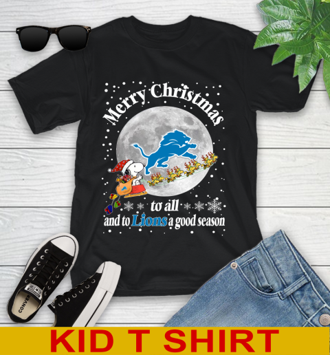 Detroit Lions Merry Christmas To All And To Lions A Good Season NFL Football Sports Youth T-Shirt