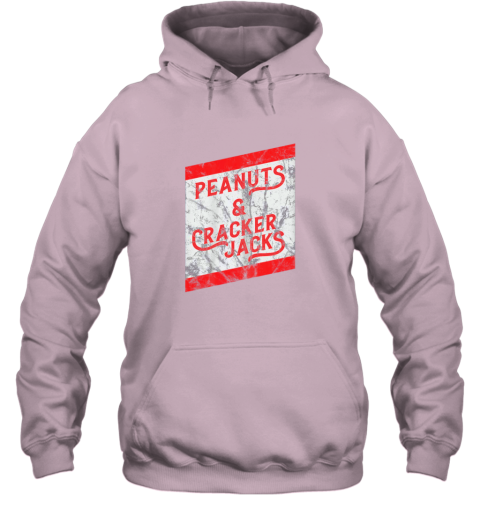 lxss vintage baseball shirt peanuts and cracker jacks hoodie 23 front light pink