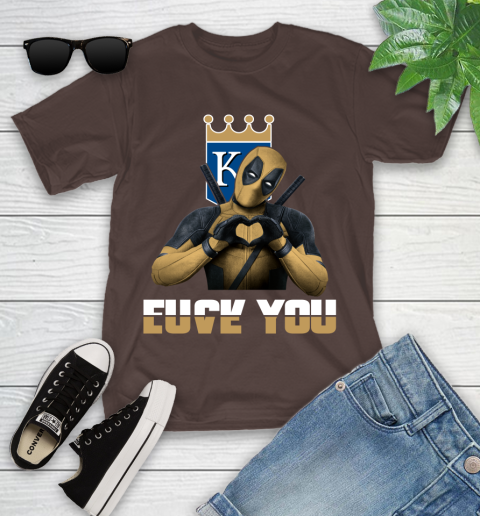 MLB Kansas City Royals Deadpool Love You Fuck You Baseball Sports Youth T-Shirt 22