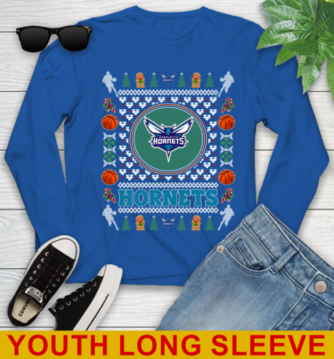 Charlotte Hornets Merry Christmas NBA Basketball Loyal Fan Youth Long Sleeve 10