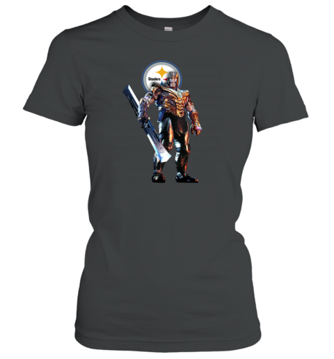 NFL Thanos Marvel Avengers Endgame Football Pittsburgh Steelers Women's T-Shirt