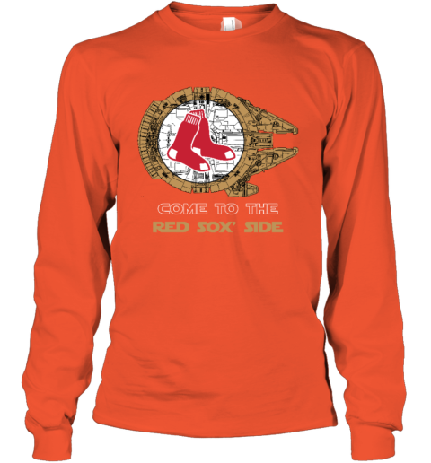 snl3 come to the boston red sox side star wars youth long sleeve 50 front orange