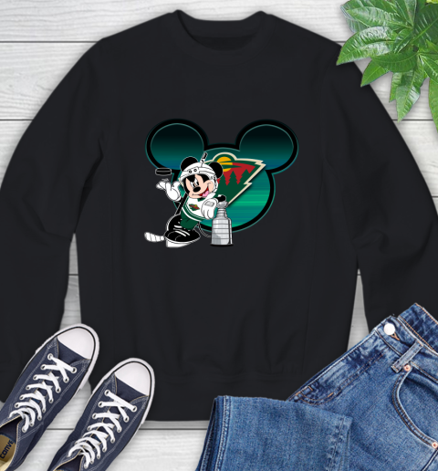 NHL Minnesota Wild Stanley Cup Mickey Mouse Disney Hockey T Shirt Sweatshirt 2