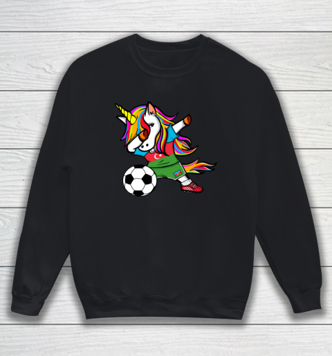 Dabbing Unicorn Azerbaijan Football Azerbaijani Flag Soccer Sweatshirt