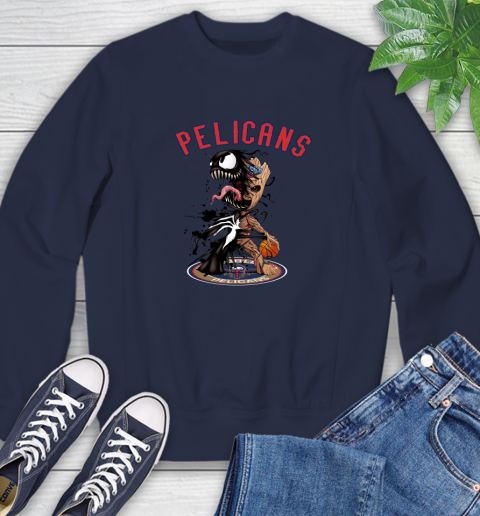 NBA New Orleans Pelicans Basketball Venom Groot Guardians Of The Galaxy Sweatshirt 3