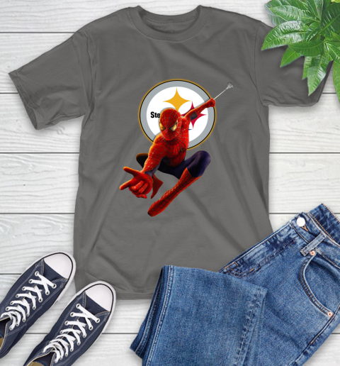 NFL Spider Man Avengers Endgame Football Pittsburgh Steelers T-Shirt 9