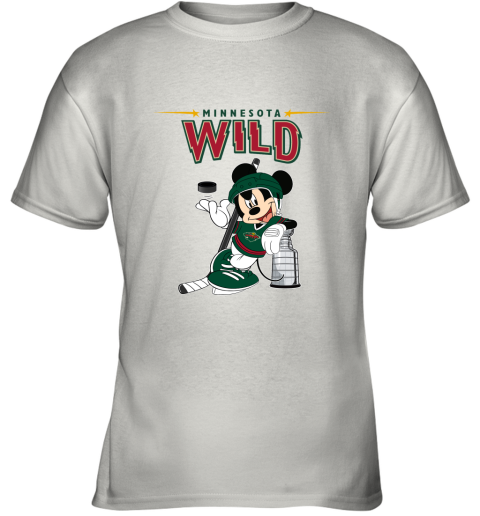 Mickey Minnesota Wild With The Stanley Cup Hockey NHL Youth T-Shirt
