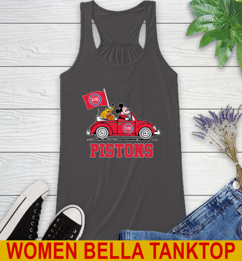 NBA Basketball Detroit Pistons Pluto Mickey Driving Disney Shirt Racerback Tank 12