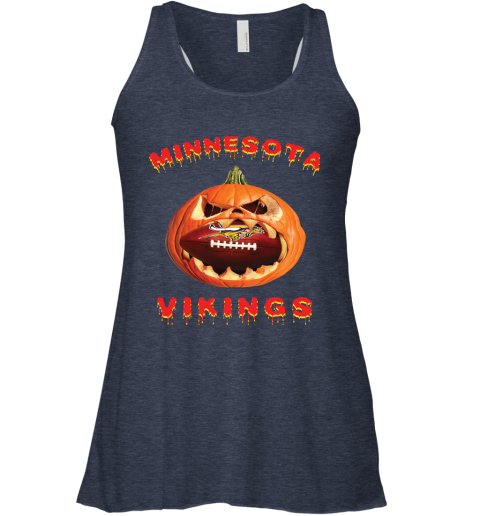 NFL Minnesota Vikings Halloween Pumpkin Football Sports u2M921NTzCY flowy tank 32 95 151514 front heather navy