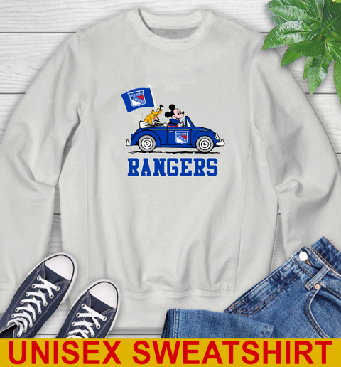 NHL Hockey New York Rangers Pluto Mickey Driving Disney Shirt Sweatshirt 5