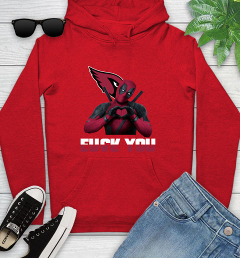 NHL Arizona Cardinals Deadpool Love You Fuck You Football Sports Youth Hoodie 12
