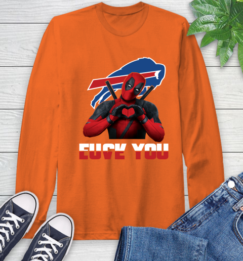 NHL Buffalo Bills Deadpool Love You Fuck You Football Sports Long Sleeve T-Shirt 4