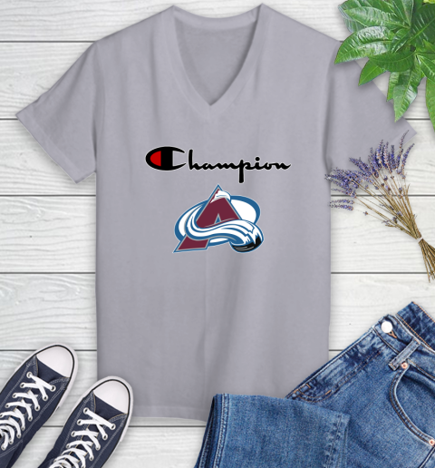 NHL Hockey Colorado Avalanche Champion Shirt Women's V-Neck T-Shirt 2