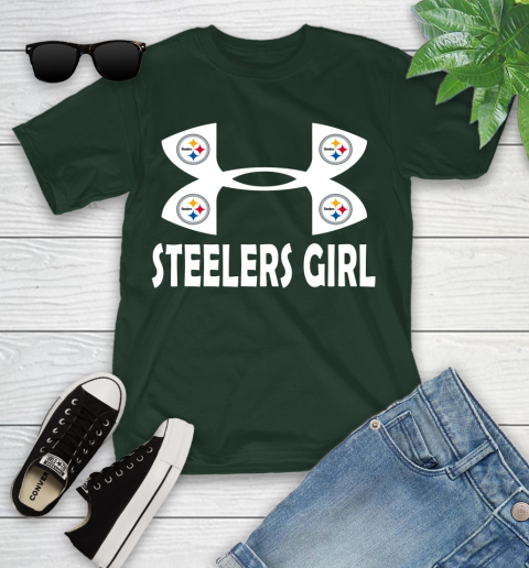 NFL Pittsburgh Steelers Girl Under Armour Football Sports Youth T-Shirt 5
