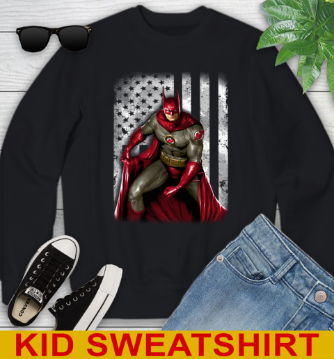 New Jersey Devils NHL Hockey Batman DC American Flag Shirt Youth Sweatshirt