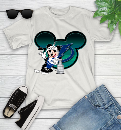 NHL Tampa Bay Lightning Stanley Cup Mickey Mouse Disney Hockey T Shirt Youth T-Shirt 12