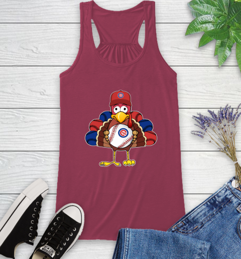 Chicago Cubs Turkey thanksgiving Racerback Tank 8