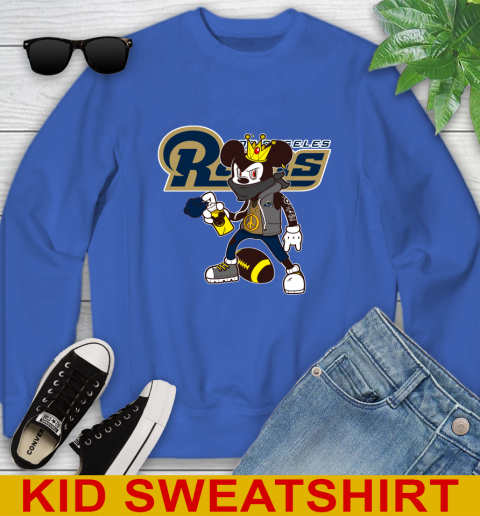 Los Angeles Rams NFL Football Mickey Peace Sign Sports Youth Sweatshirt 7