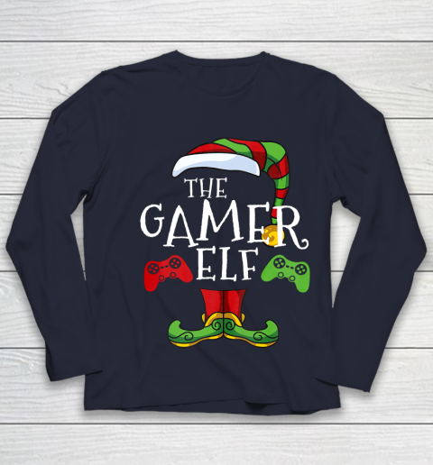 Gamer Elf Family Matching Christmas Funny Gaming Pajama Youth Long Sleeve 2