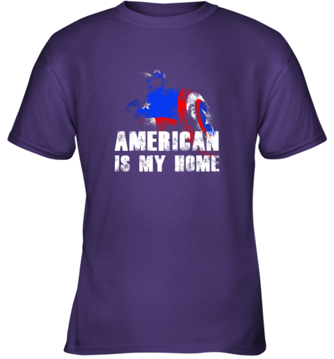 America Is My Home Captain America 4th Of July Youth T-Shirt