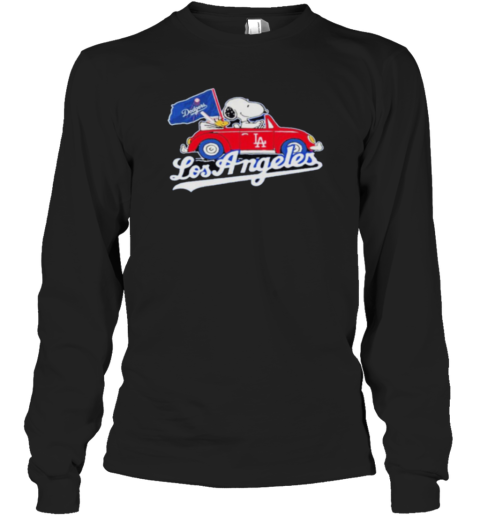 Los Angeles Dodgers Snoppy and Woodstock riding car Long Sleeve T-Shirt