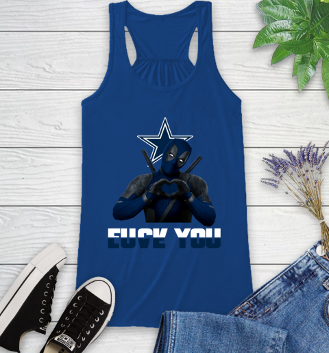 NHL Dallas Cowboys Deadpool Love You Fuck You Football Sports Racerback Tank 8