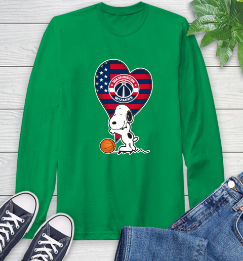 Washington Wizards NBA Basketball The Peanuts Movie Adorable Snoopy Long Sleeve T-Shirt 7
