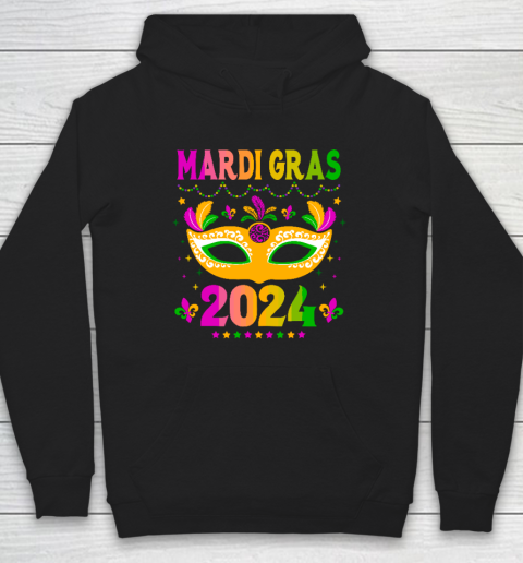 Mardi Gras 2024 Funny Mardi Gras Mask Costume Hoodie