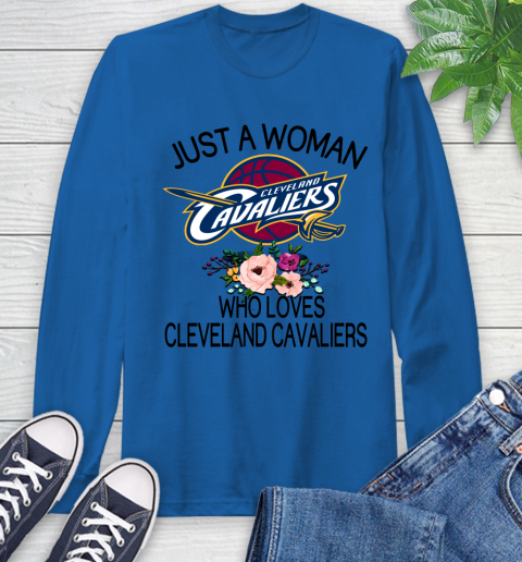 NBA Just A Woman Who Loves Cleveland Cavaliers Basketball Sports Long Sleeve T-Shirt 7
