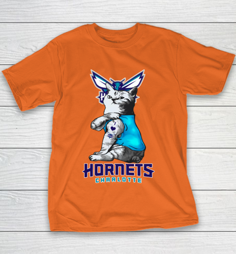NBA Basketball My Cat Loves Charlotte Hornets Youth T-Shirt 4