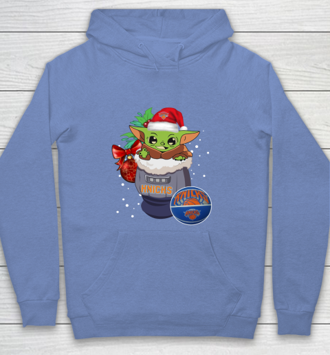 New York Knicks Christmas Baby Yoda Star Wars Funny Happy NBA Youth Hoodie 10