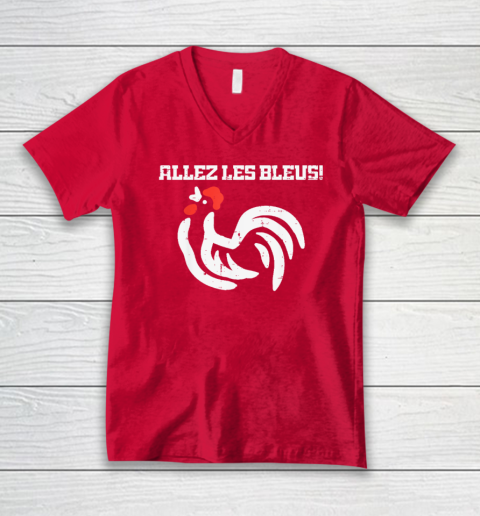 France Allez Les Bleus French Rooster Soccer V-Neck T-Shirt 5
