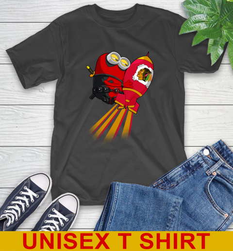 NHL Hockey Chicago Blackhawks Deadpool Minion Marvel Shirt T-Shirt