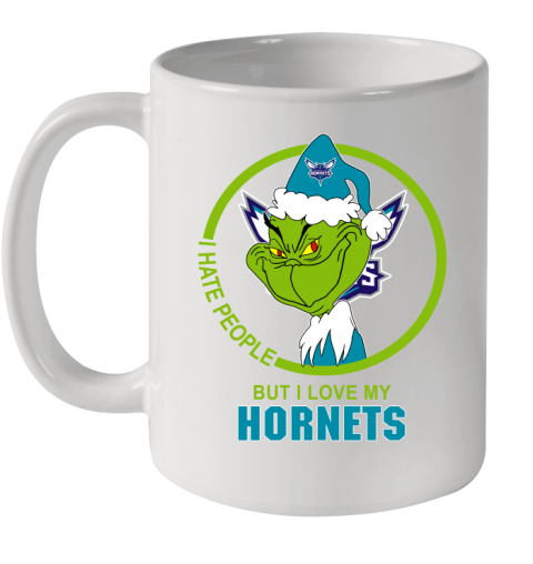Charlotte Hornets NBA Christmas Grinch I Hate People But I Love My Favorite Basketball Team Ceramic Mug 11oz