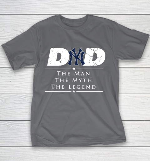 New York Yankees MLB Baseball Dad The Man The Myth The Legend Youth T-Shirt - Image 6