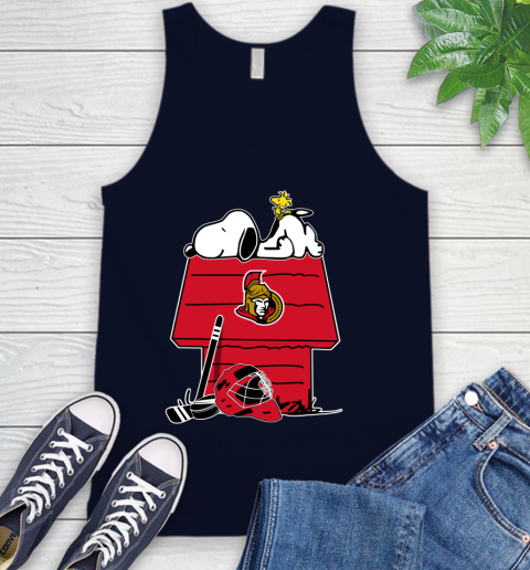 Ottawa Senators NHL Hockey Snoopy Woodstock The Peanuts Movie Tank Top 3