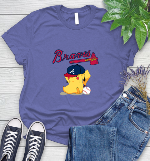 MLB Pikachu Baseball Sports Atlanta Braves Women's T-Shirt 11