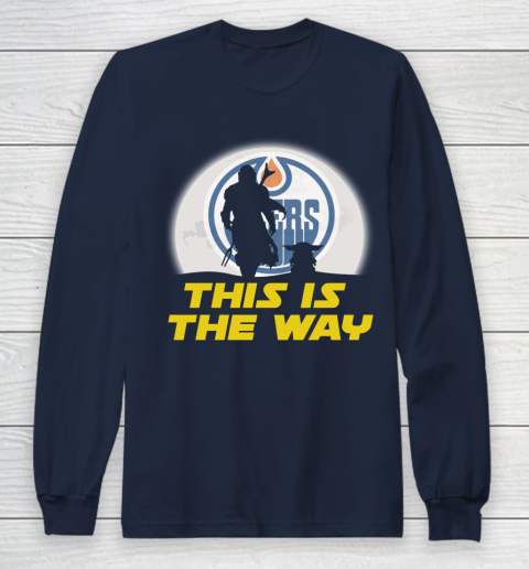 Edmonton Oilers NHL Ice Hockey Star Wars Yoda And Mandalorian This Is The Way Long Sleeve T-Shirt 2