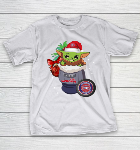 Montreal Canadiens Christmas Baby Yoda Star Wars Funny Happy NHL T-Shirt 12