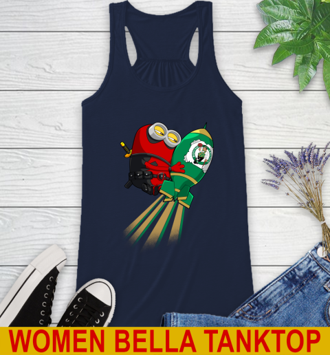 NBA Basketball Boston Celtics Deadpool Minion Marvel Shirt Racerback Tank 9