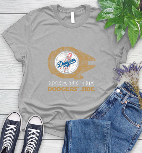 MLB Come To The Los Angeles Dodgers Side Star Wars Baseball Sports Women's T-Shirt 5