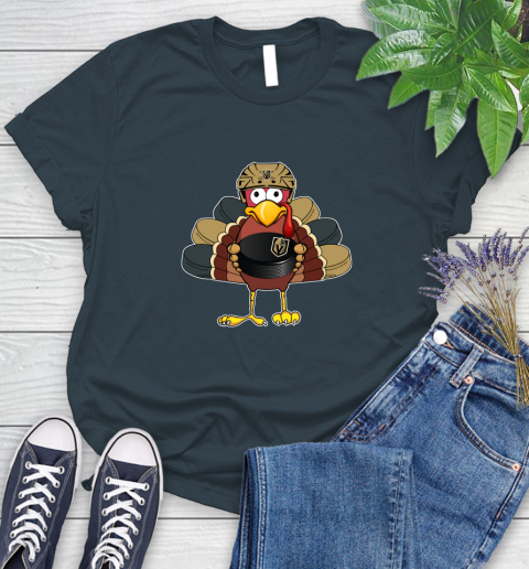 Vegas Golden Knights Turkey Thanksgiving Day Women's T-Shirt 9 Vegas Golden Knights Turkey Thanksgiving Day Women's T-Shirt - Image 9