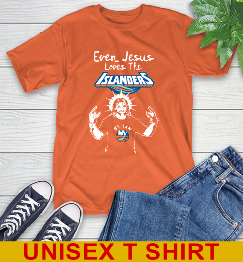 New York Islanders NHL Hockey Even Jesus Loves The Islanders Shirt T-Shirt 4