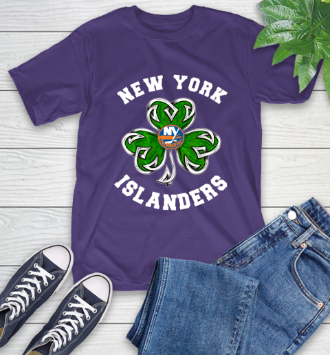 NHL New York Islanders Three Leaf Clover St Patrick's Day Hockey Sports T-Shirt 5