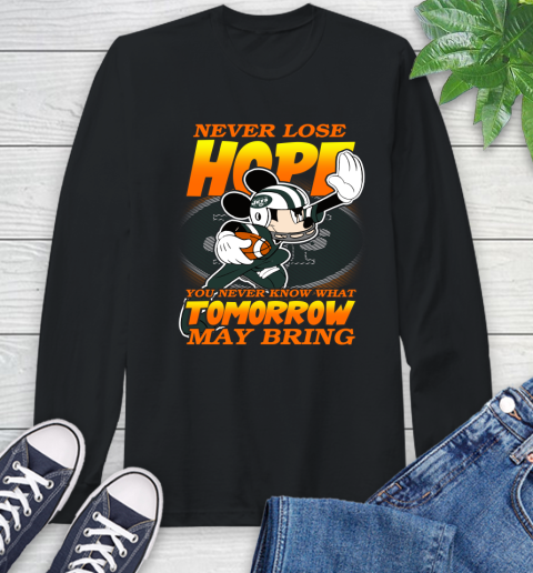 New York Jets NFL Football Mickey Disney Never Lose Hope Long Sleeve T-Shirt