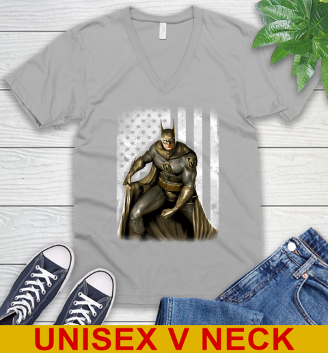 Vegas Golden Knights NHL Hockey Batman DC American Flag Shirt V-Neck T-Shirt 3