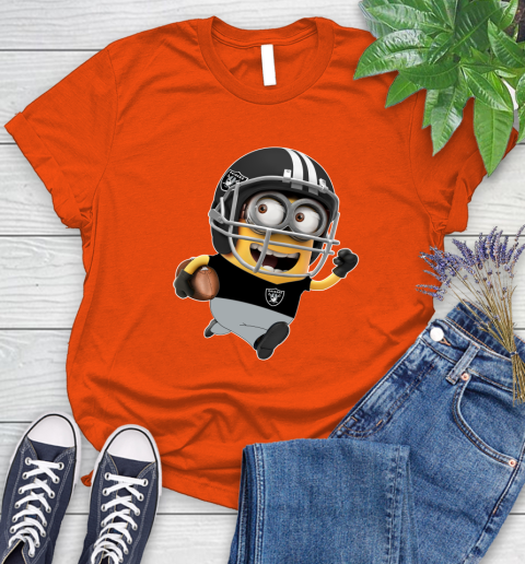 NFL Oakland Raiders Minions Disney Football Sports Women's T-Shirt 4
