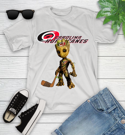 Carolina Hurricanes NHL Hockey Groot Marvel Guardians Of The Galaxy Youth T-Shirt