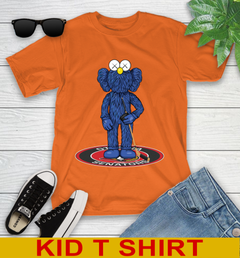 NHL Hockey Ottawa Senators Kaws Bff Blue Figure Shirt Youth T-Shirt 7